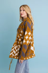 Sierra Spirit Geometric Knit Cardigan - Camel