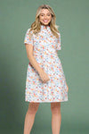 Colorful Dot Print Dress - White