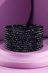 10 Piece Stackable Boho Bracelet - Black