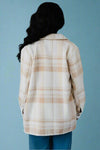 Tan & Cream Plaid Flannel Jacket