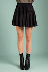 Ruffled Mini Skirt With Lining Black