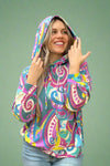 Swirl Teal Hoodie