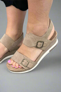 Lyra Double Strap Sandal - Taupe