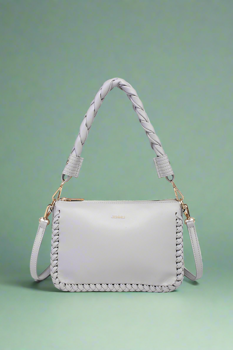Judith Whipstitch Trim Shoulder Bag - Grey