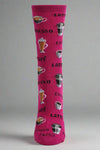 Coffee Bamboo Crew Socks 9-11 - Fuchsia