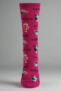 Coffee Bamboo Crew Socks 9-11 - Fuchsia