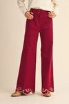 Cowgirl Embroidery High Rise Flared Pants
