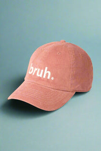 Bruh Embroidered Corduroy Cap - Mauve