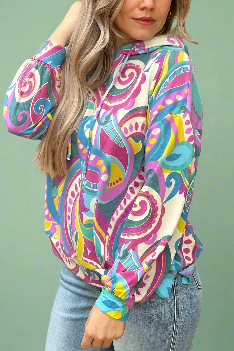 Swirl Teal Hoodie