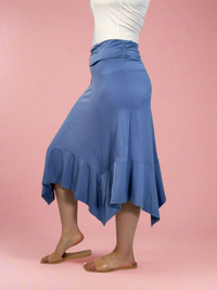 Bias Cut Midi Skirt - Dolphin