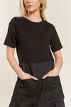 Knit Mix Dress - Black
