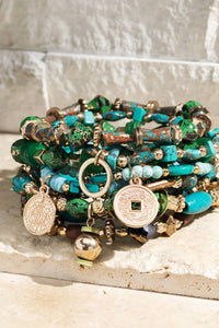9-in-1 Multi Layered Natural Stone Bracelet Set