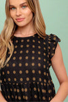 Textured Woven Mini Dress - Black