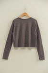 Crew Neck Cozy Sweatshirt - Chocolate