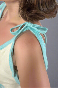 Tie Strap Paradise Sweater Tank - Blue