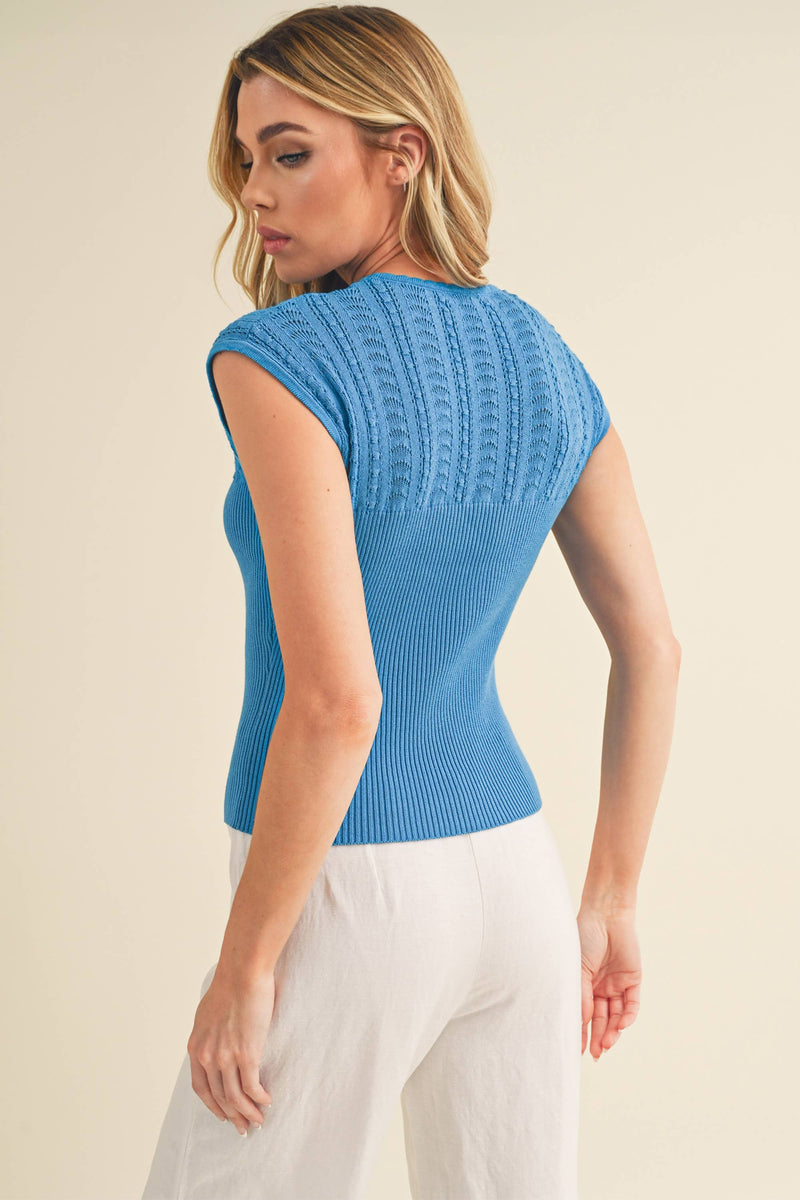 Taria High Neck Tank - Azure