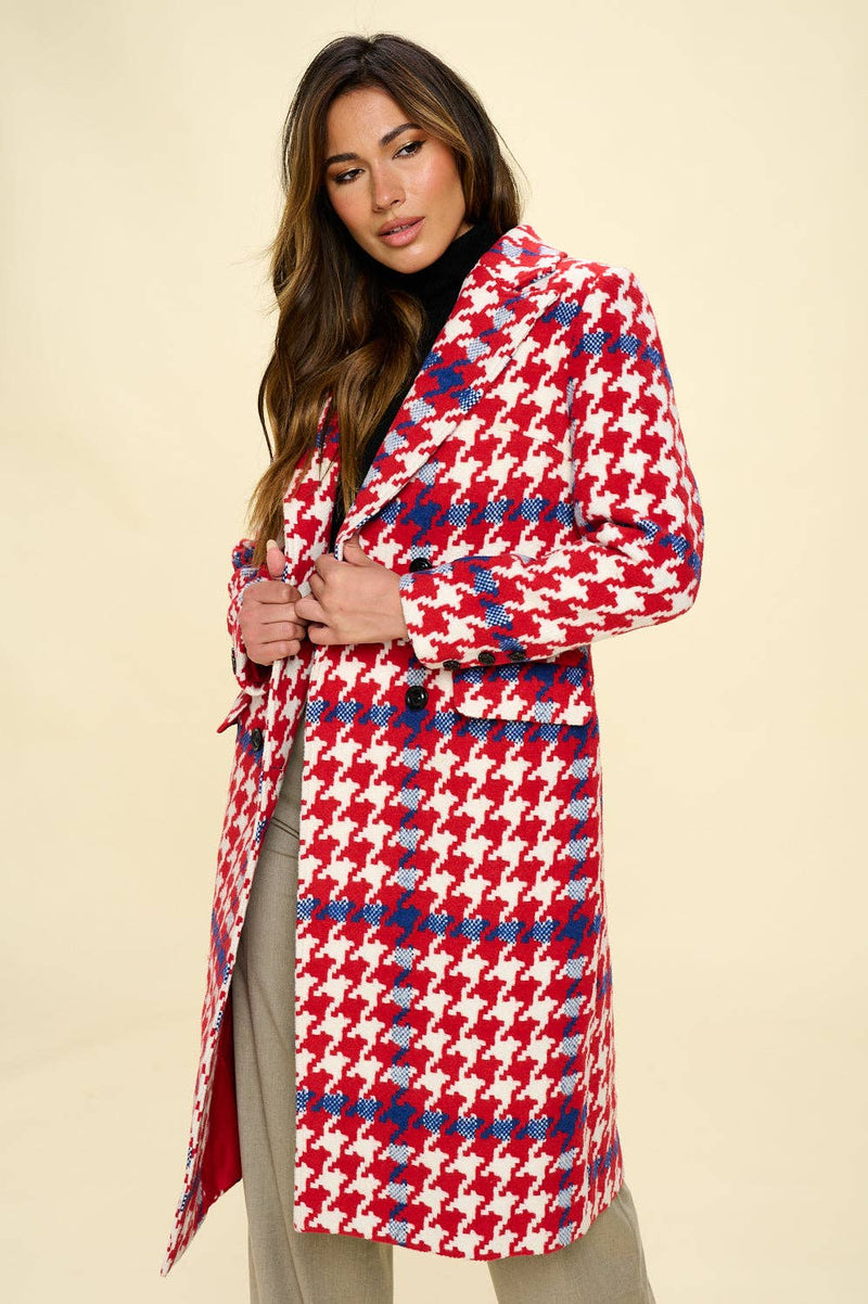 Promenade Houndstooth Coat