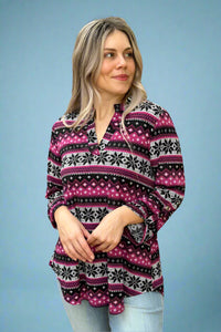 Lizzy Top - Purple Snowflake