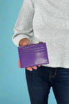 Mini Snap Button Wallet & Cardholder - Purple