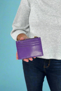 Mini Snap Button Wallet & Cardholder - Purple