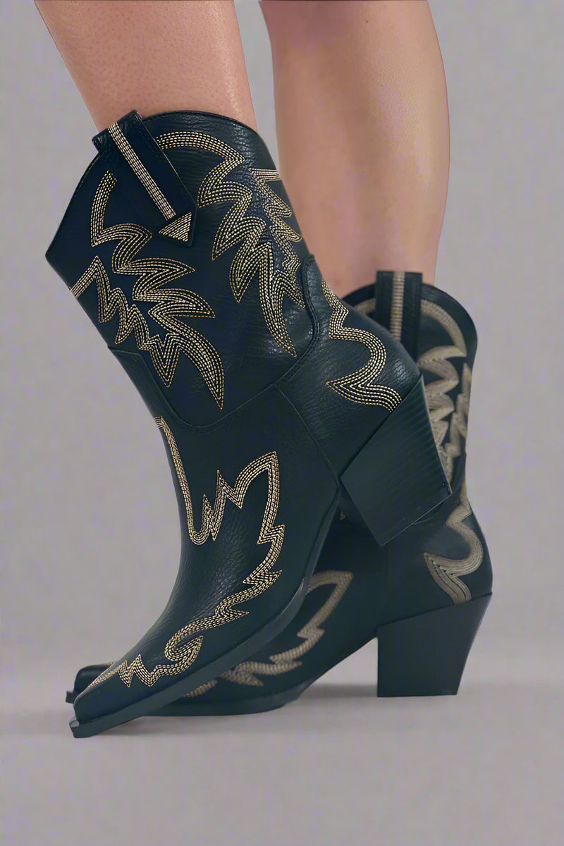 Nantes Western Boot - Black