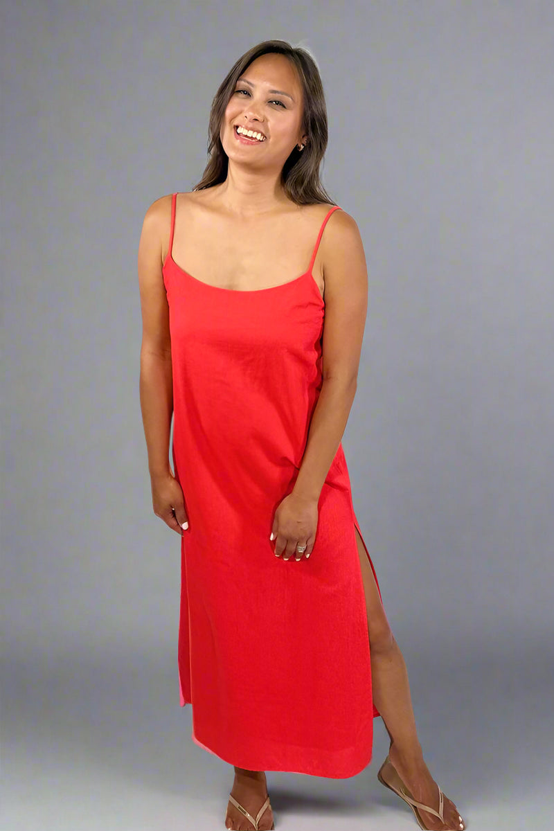 Lisa Dress - Hot Coral