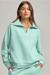 Hamptons Quarter Zip Top - Spring Mint