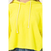 Oversized Balloon Sleeve Hoodie - Yellow