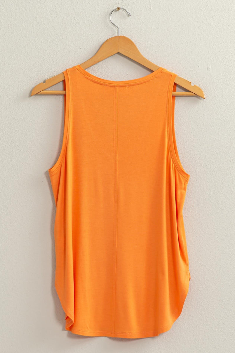 V Neck Tank Top - Orange