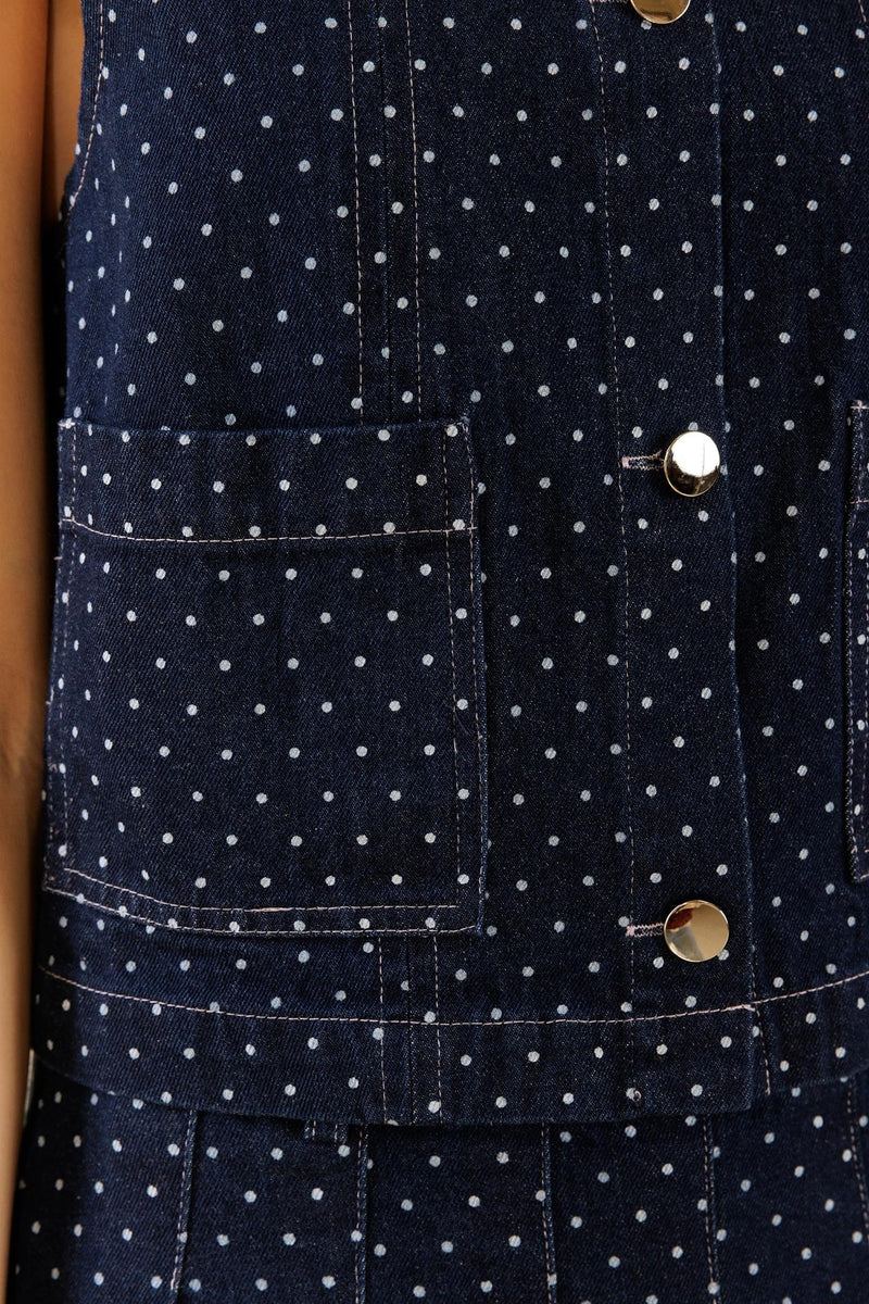 Denim Dot Vest