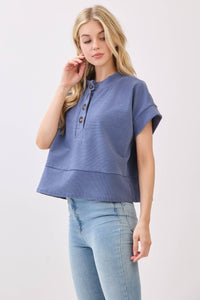 Boxy Corduroy Top - Denim