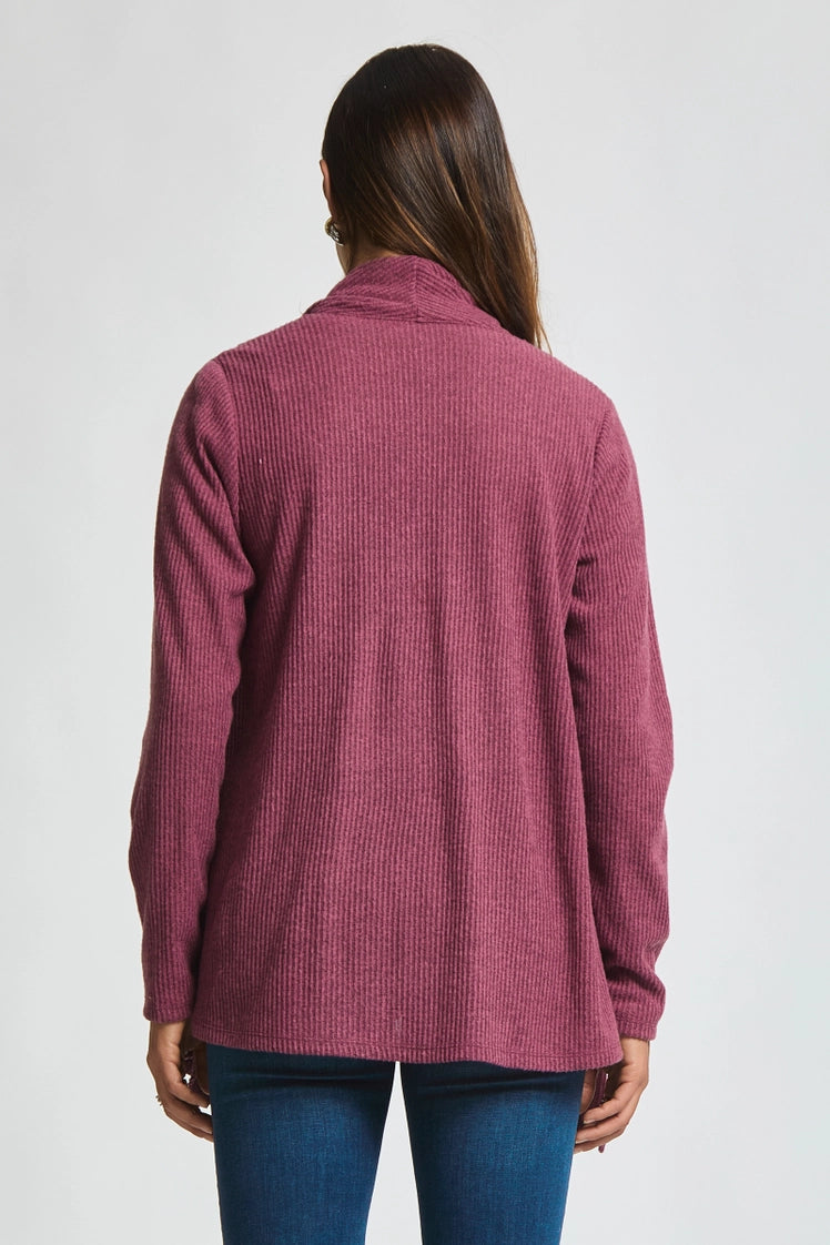 Wrap Top Button Front - Mulberry Rose