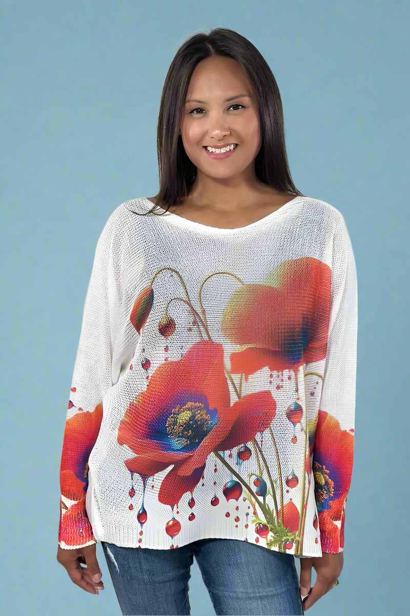 Round Knit Long Sleeve - Red Poppy