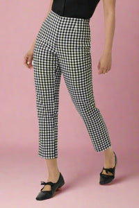 1960s Black & White Gingham Cigarette Pants