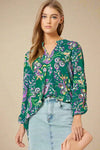 Lizzy Top - Teal Paisley