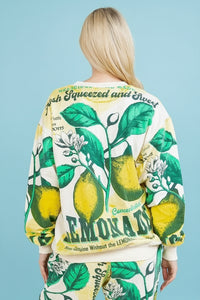 Bold Graphic Cotton Sweatshirt - Lemon