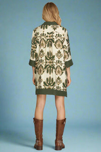 Abstract Collar Mini Dress - Olive