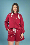 Sweet Cherries Zip Up Hoodie - Red