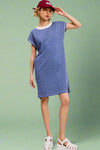 Side Slit Striped T Shirt Dress - Royal