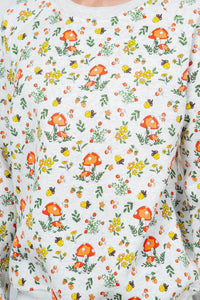 Floral & Mushroom Sweatshirt - Grey