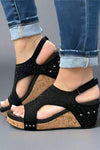 Barbara Crystal Wedge - Black