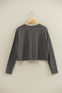 Crew Neck Cozy Sweatshirt - Black