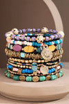 10 Layered Multi Beaded India Bracelet Teal