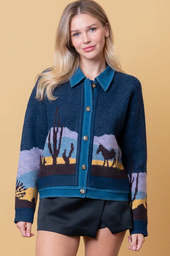 Desert Denim Sweater Jacket