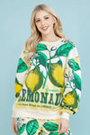 Bold Graphic Cotton Sweatshirt - Lemon