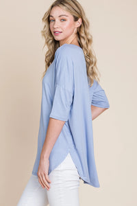 Basic Crew Neck T-Shirt - Denim