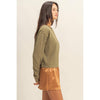Crew Neck Cozy Sweatshirt - Olive