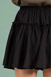 Ruffled Mini Skirt With Lining Black