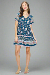 Floral Print Dress With Pockets