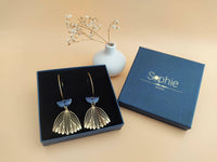 La Malicieuse Marine Half Moon Earrings